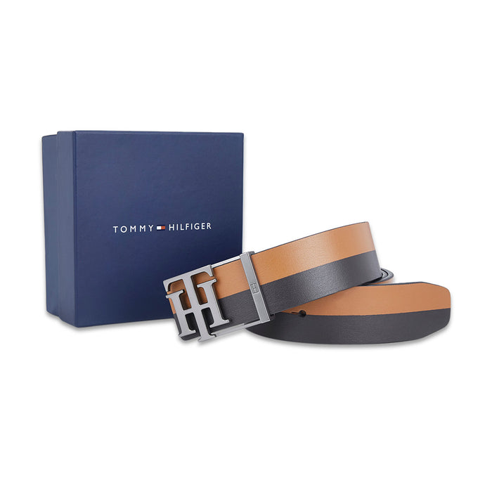 Tommy Hilfiger Ainsley Mens Leather Belt Navy Tan