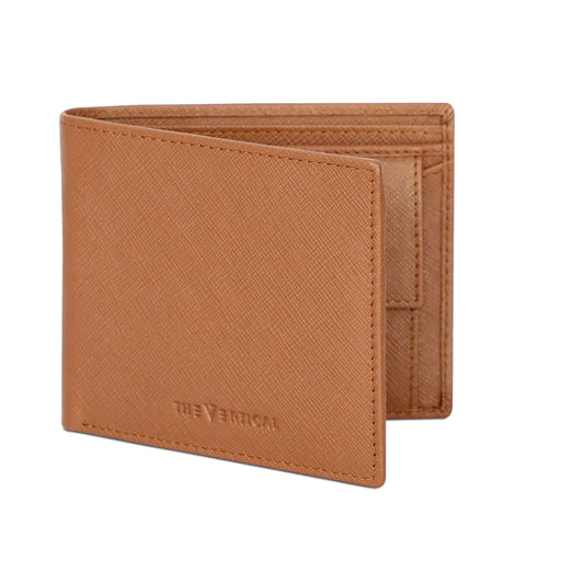 The Vertical Maestro Men Leather Global Coin Wallet Tan