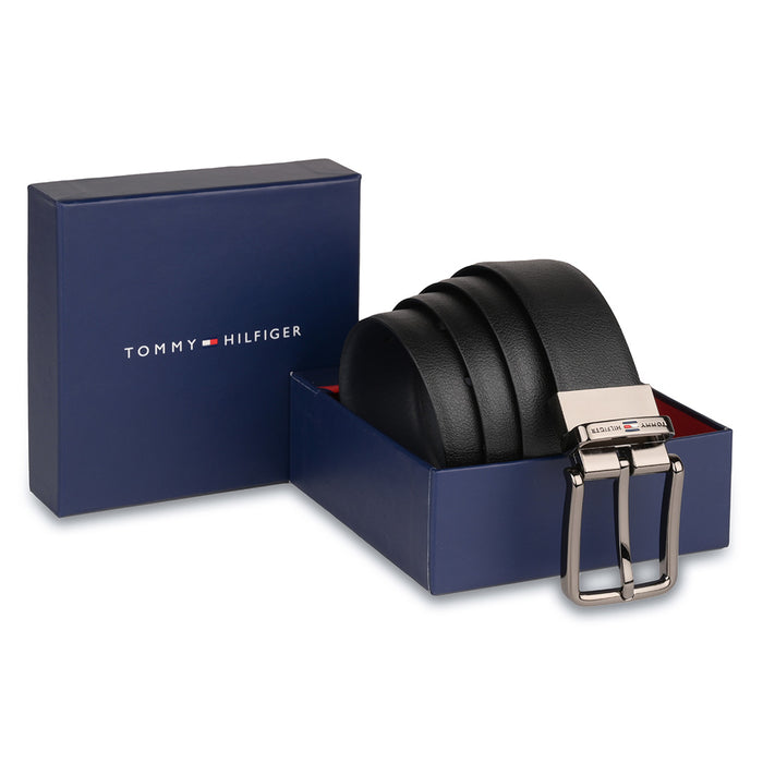 Tommy Hilfiger Ferris Men Leather Reversible Belt Black