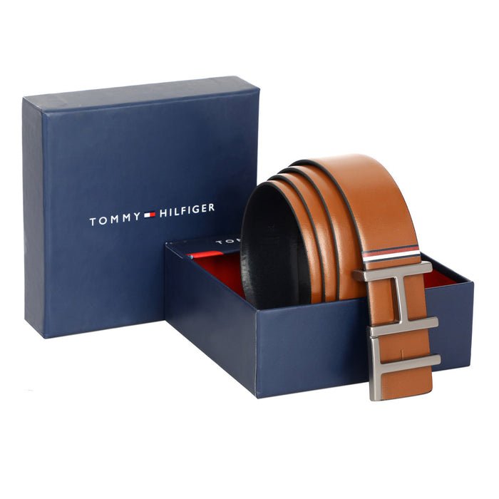 Tommy Hilfiger Welling Men Leather Reversible Belt Tan