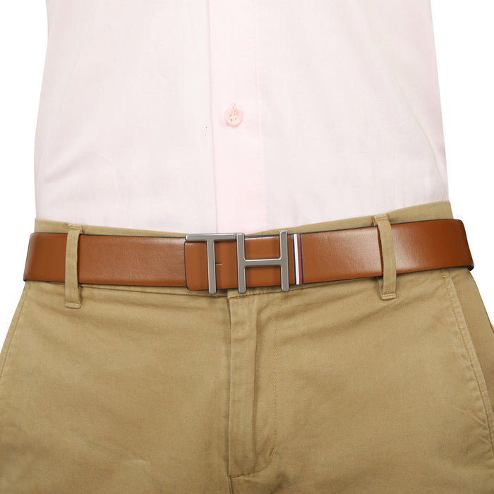 Tommy Hilfiger Welling Men Leather Reversible Belt Tan