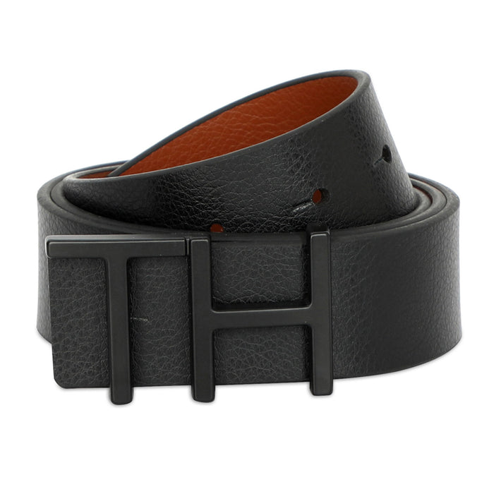 Tommy Hilfiger Cusack Men Leather Reversible Belt Black