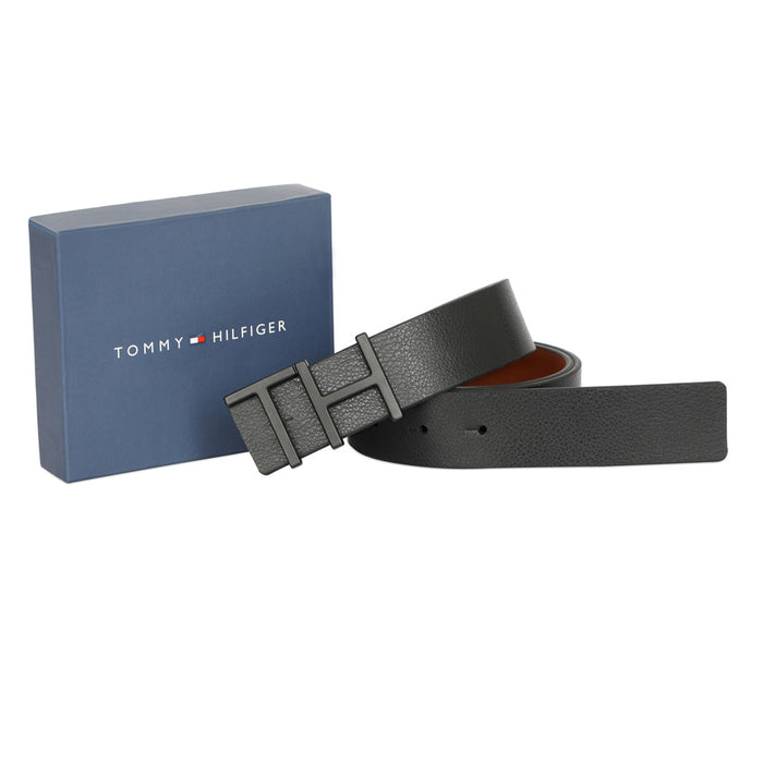 Tommy Hilfiger Cusack Men Leather Reversible Belt Black