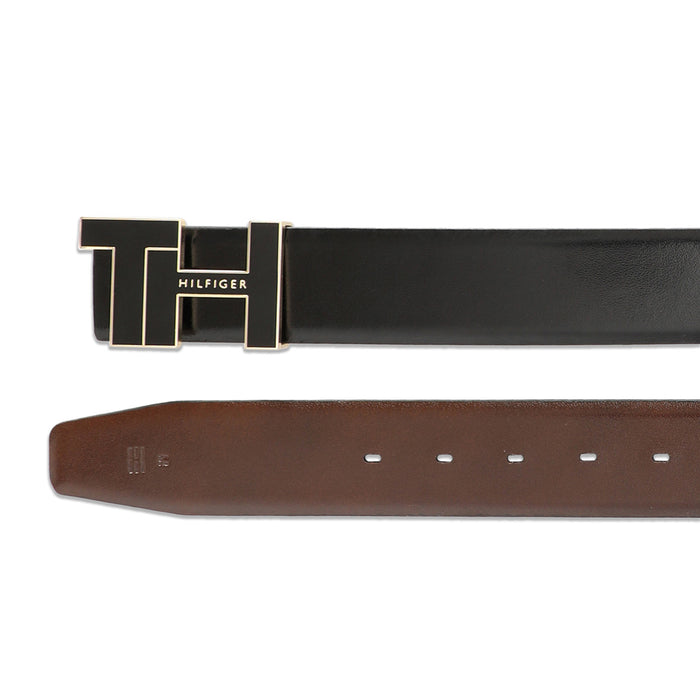 Tommy Hilfiger Dobler Men Leather Reversible Belt Black