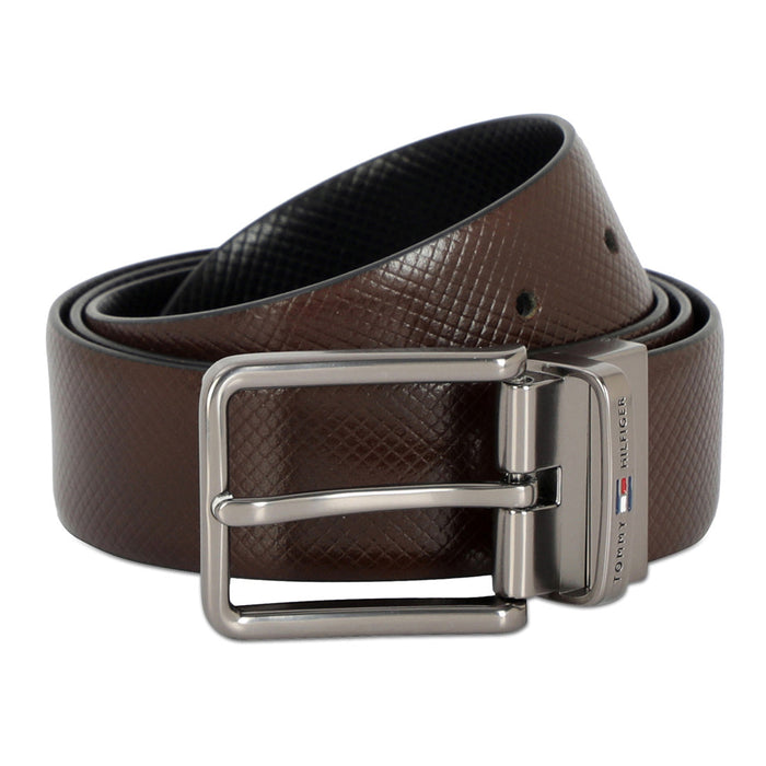 Tommy Hilfiger Spier Men Leather Reversible Belt Brown