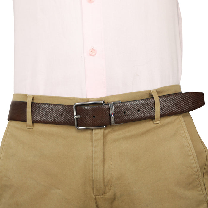 Tommy Hilfiger Spier Men Leather Reversible Belt Brown