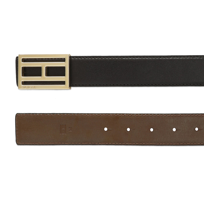 Tommy Hilfiger Batley Mens Leather Reversible Belt Brown