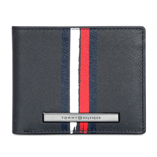 Tommy Hilfiger Michelin Mens Leather Slimfold Wallet Navy