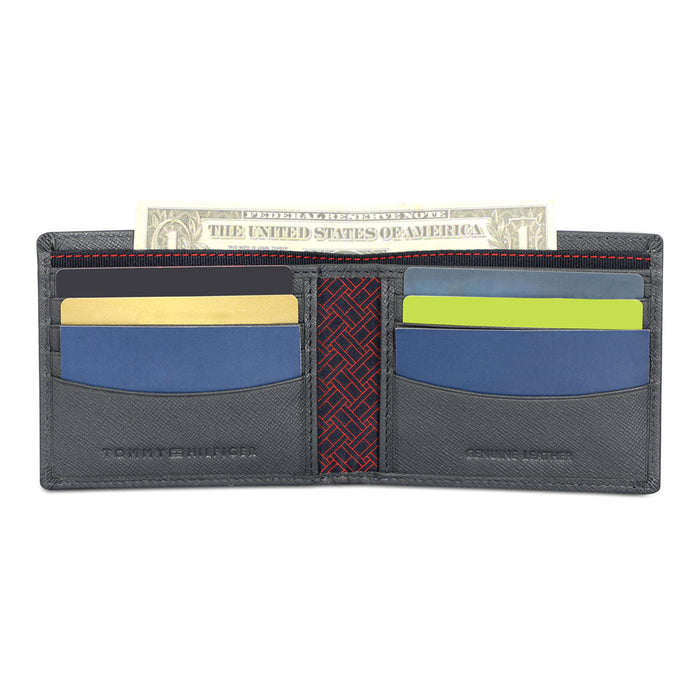 Tommy Hilfiger Michelin Mens Leather Slimfold Wallet Navy