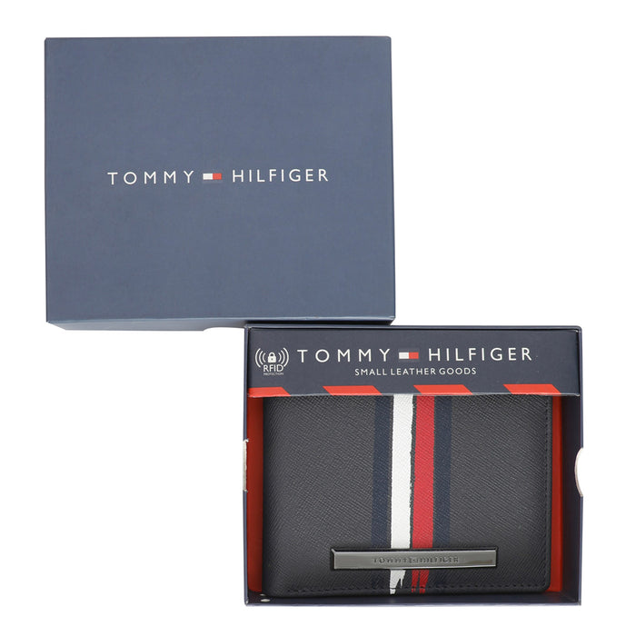 Tommy Hilfiger Michelin Mens Leather Slimfold Wallet Navy