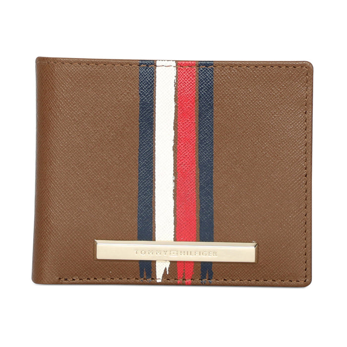 Tommy Hilfiger Michelin Mens Leather Global Coin Wallet Tan