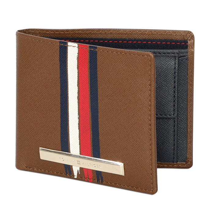 Tommy Hilfiger Michelin Mens Leather Global Coin Wallet Tan