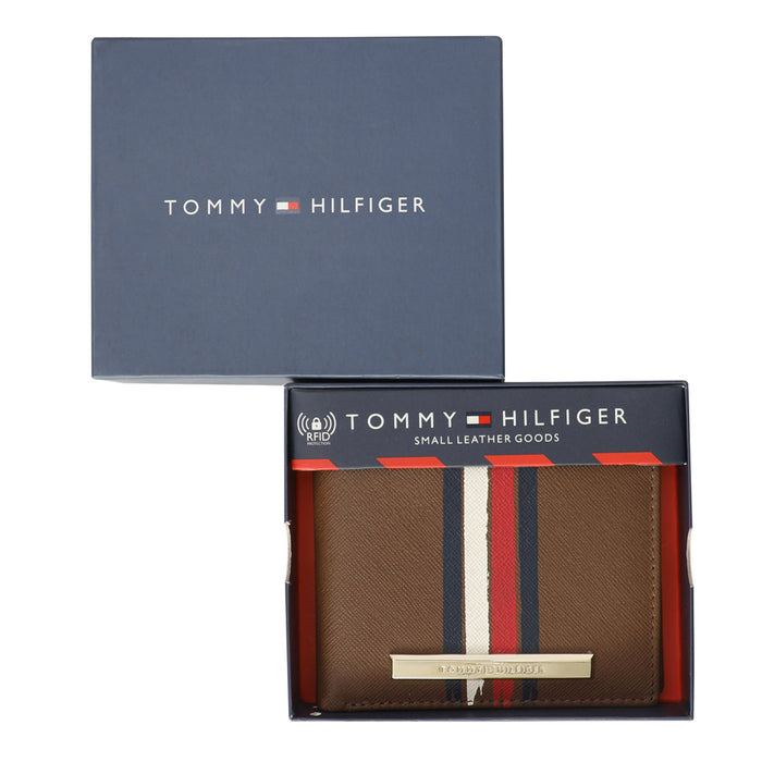 Tommy Hilfiger Michelin Mens Leather Global Coin Wallet Tan