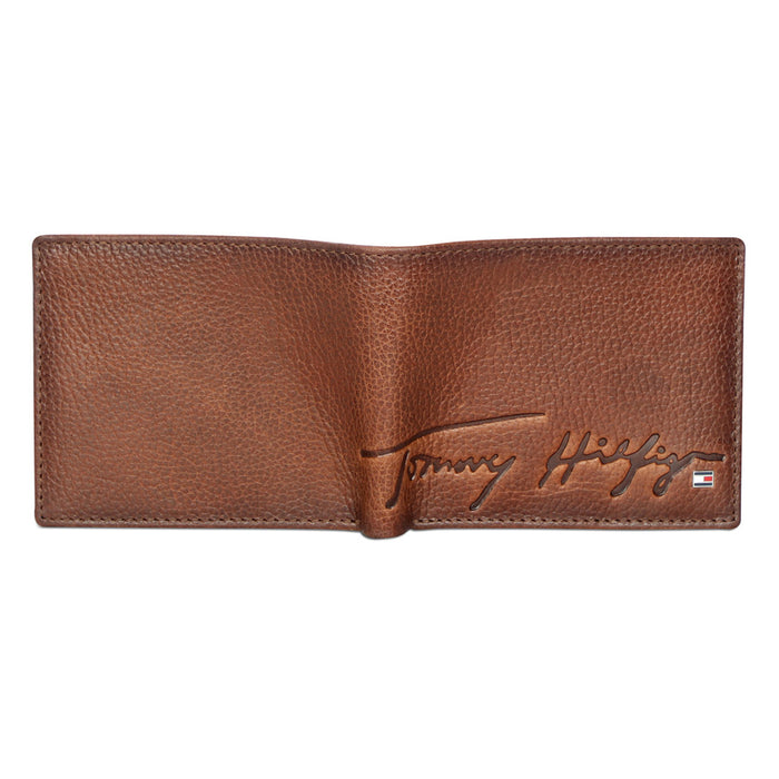 Tommy Hilfiger Michelin Men Leather Slimfold Wallet Tan