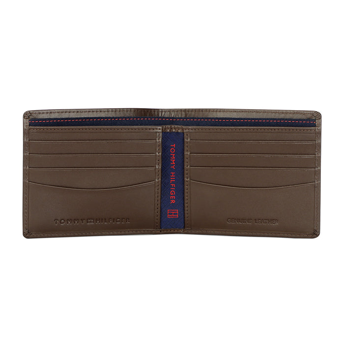 Tommy Hilfiger Stallion Men Leather Passcase Wallet black Brown