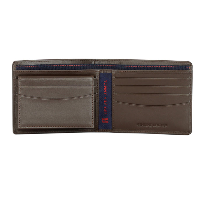 Tommy Hilfiger Stallion Men Leather Passcase Wallet black Brown