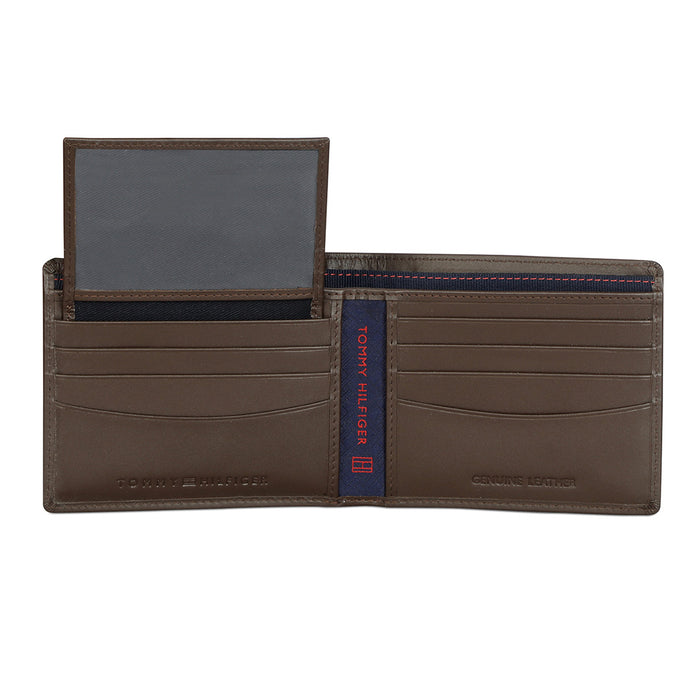 Tommy Hilfiger Stallion Men Leather Passcase Wallet black Brown