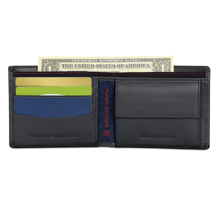 Tommy Hilfiger Deckard Men Leather Global Coin Wallet Black