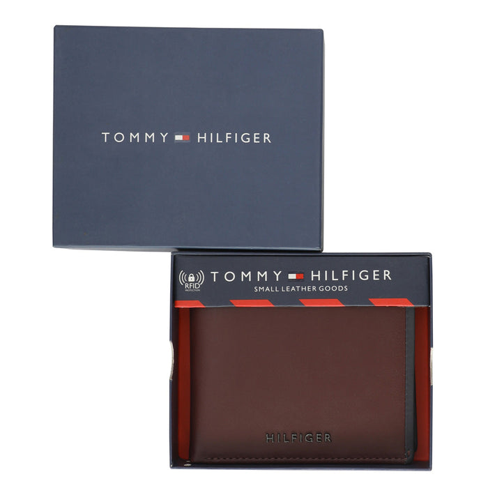 Tommy Hilfiger Deckard Men Leather Global Coin Wallet Wine