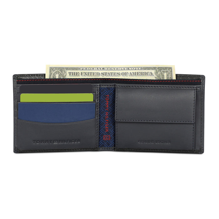 Tommy Hilfiger Ather Men Leather Global Coin Wallet Black