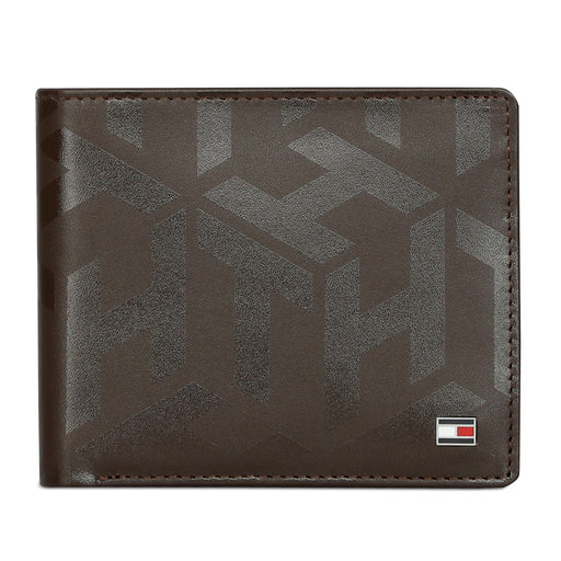 Tommy Hilfiger Arke Mens Leather Global Coin Wallet Brown