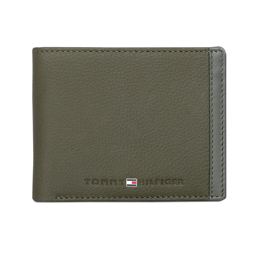 Tommy Hilfiger Matteo Mens Leather Global Coin Wallet Olive