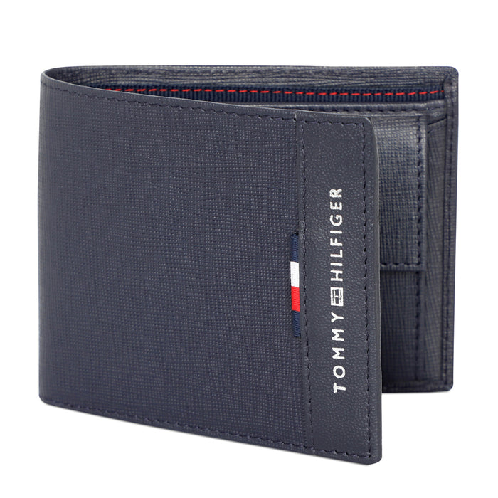 Tommy Hilfiger Carmine Men Leather Global Coin Wallet navy