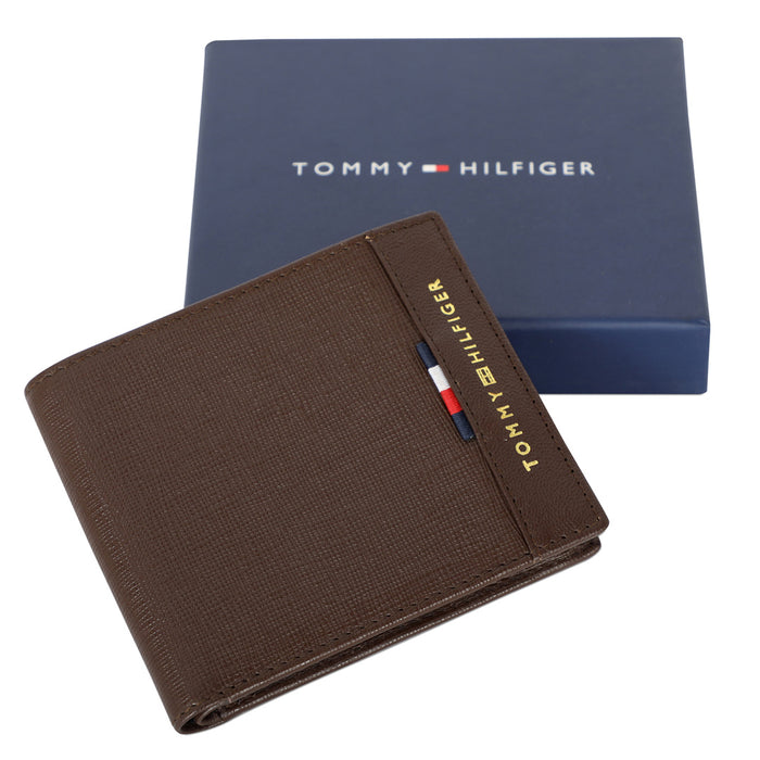 Tommy Hilfiger Carmine Men Leather Global Coin Wallet Brown