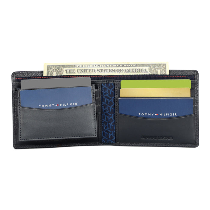 Tommy Hilfiger Renato Mens Leather Passcase Wallet navy