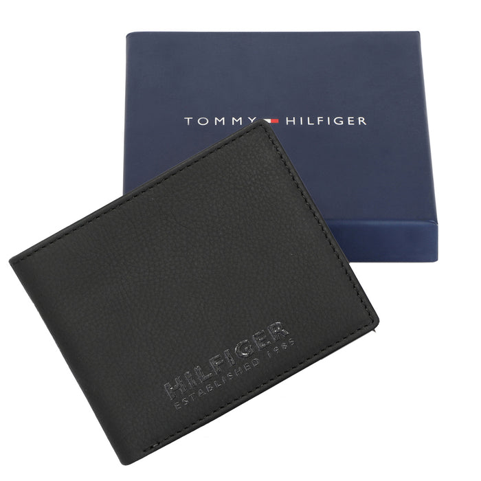 Tommy Hilfiger Rocco Mens Leather Passcase Wallet Black