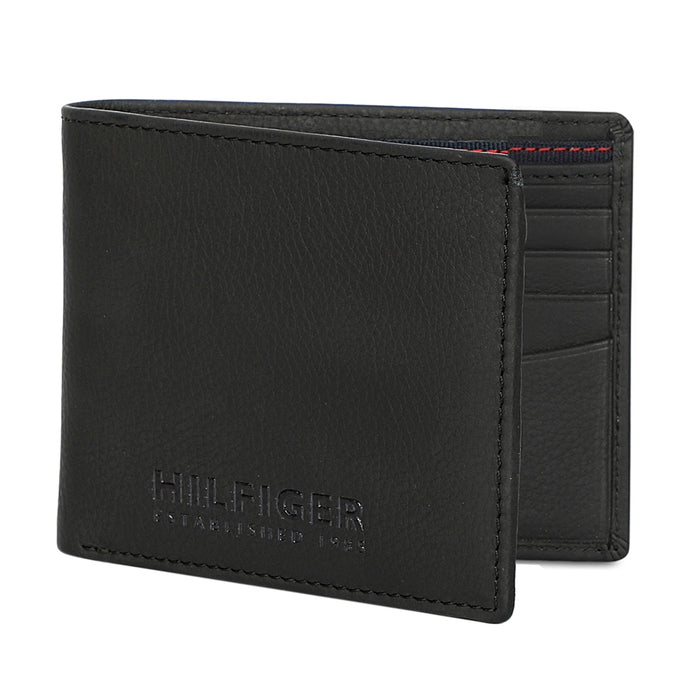 Tommy Hilfiger Rocco Mens Leather Passcase Wallet Black